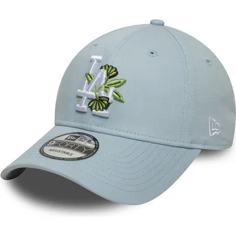 Gorra curva azul ajustable 9FORTY Floral Icon de Los Angeles Dodgers MLB de New Era