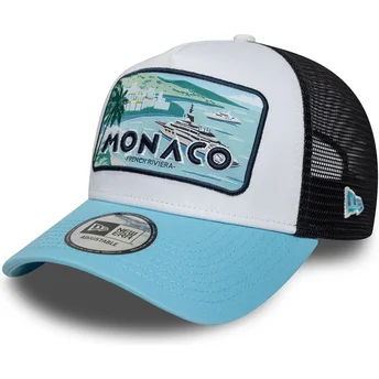 Czapka trucker biała, czarna i niebieska Monaco French Riviera A Frame Summer New Era