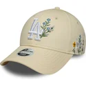 petten-gebogen-beige-verstelbaar-9forty-floral-icon-van-los-angeles-dodgers-mlb-van-new-era