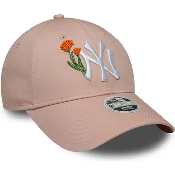 Cap gebogen pink adjustable strap 9FORTY Beaded van New York Yankees MLB van New Era