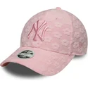 justerbar-rosa-kurvad-keps-for-dam-9forty-floral-towelling-fran-new-york-yankees-mlb-av-new-era