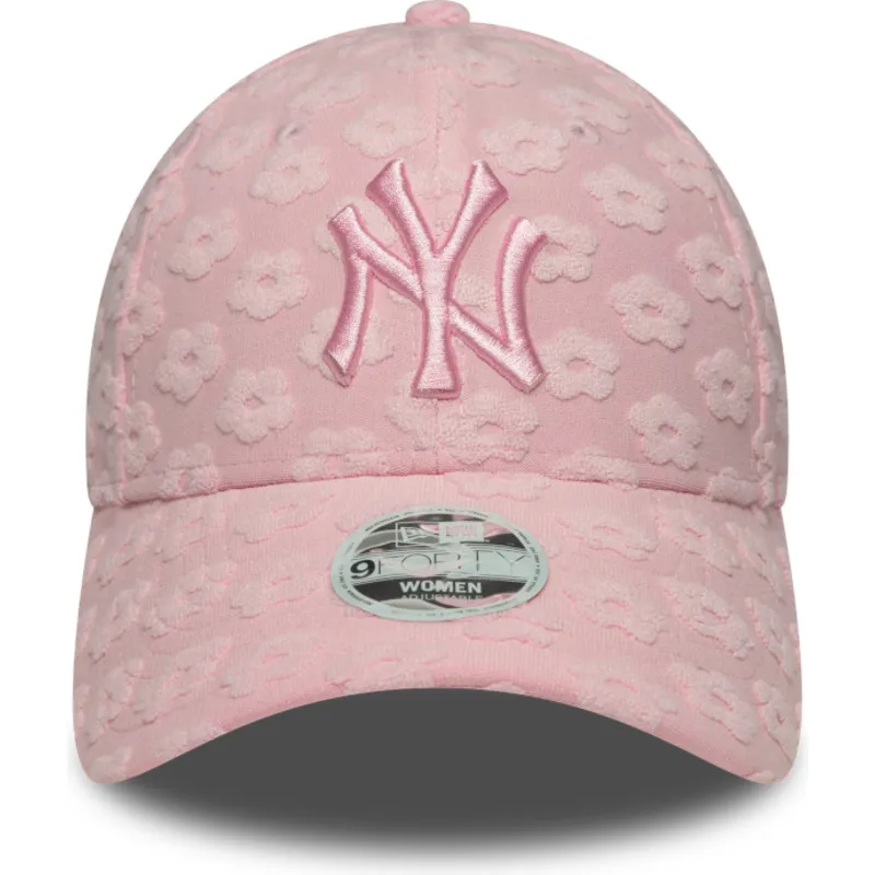 justerbar-rosa-kurvad-keps-for-dam-9forty-floral-towelling-fran-new-york-yankees-mlb-av-new-era