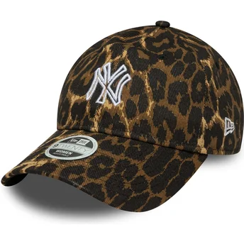Gorra curva leopardo ajustable para mujer 9TWENTY Outline de New York Yankees MLB de New Era