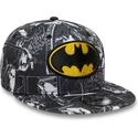 sort-flad-skygge-snapback-kasket-til-drenge-9fifty-all-over-print-med-batman-dc-comics-fra-new-era