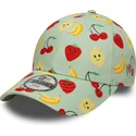 cappellino-curvo-verde-regolabile-per-bambino-9forty-all-over-print-fruit-di-new-era