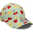 grune-verstellbare-kinderkappe-9forty-all-over-print-fruit-von-new-era