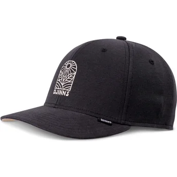 Cappellino curvo nero snapback TrueFit Leaf Sun di Djinns