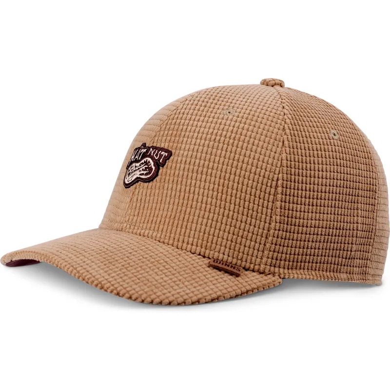 brun-buet-snapback-kasket-truefit-hat-nut-waffle-fra-djinns