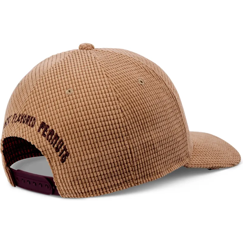 braune-gebogene-snapback-kappe-truefit-hat-nut-waffle-von-djinns