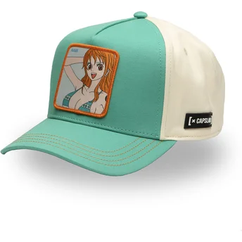 Gorra curva azul y blanca snapback Nami OP5 NAM One Piece de Capslab