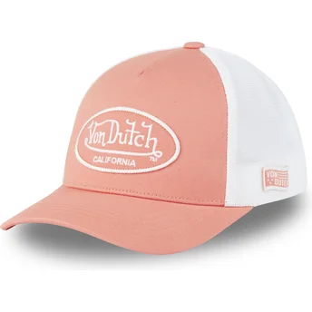 Różowo-biała regulowana czapka trucker LOF B25 marki Von Dutch