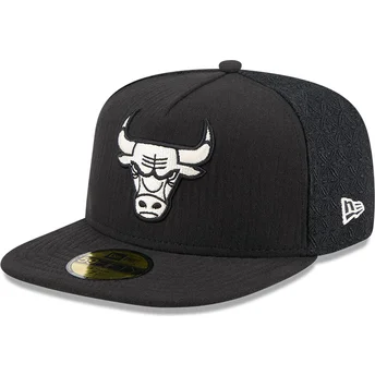 Gorra plana negra ajustada 59FIFTY Day A Frame de Chicago Bulls NBA de New Era