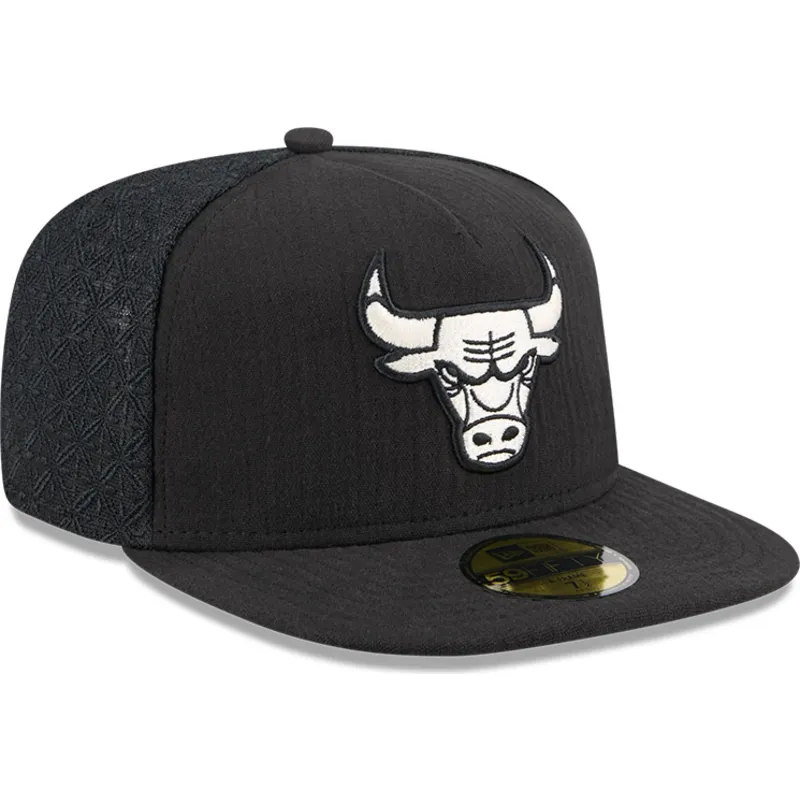 schwarze-enganliegende-flat-cap-59fifty-day-a-frame-der-chicago-bulls-nba-von-new-era