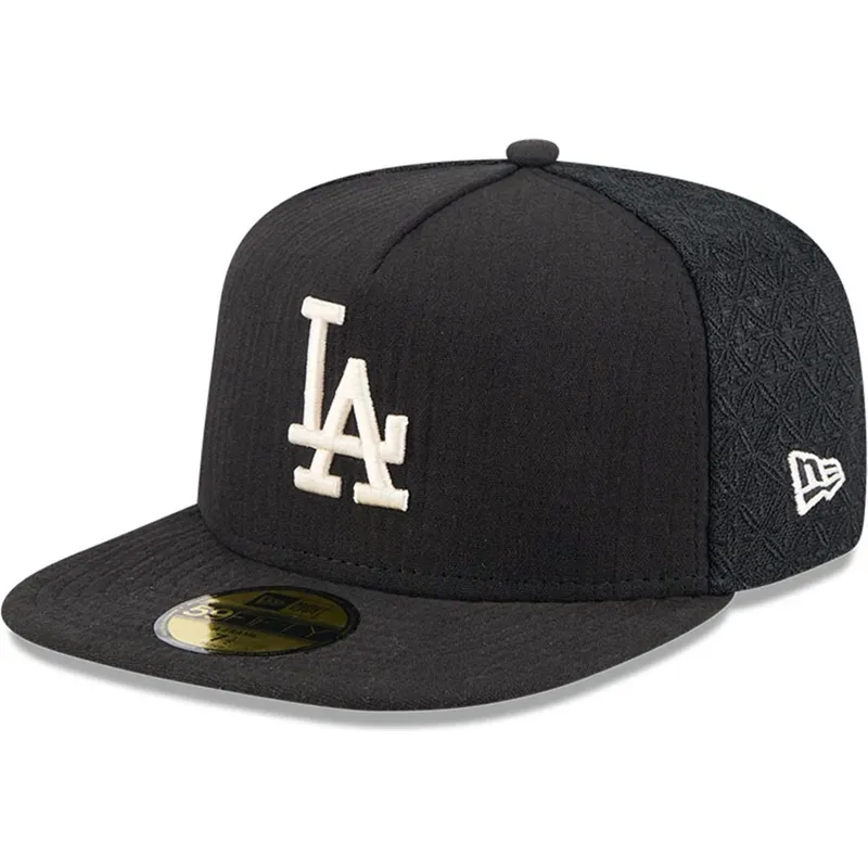 czarna-dopasowana-czapka-z-plaskim-daszkiem-59fifty-day-a-frame-los-angeles-dodgers-mlb-new-era