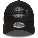 justerbar-sort-trucker-cap-med-grat-los-angeles-lakers-nba-logo-9forty-fra-new-era