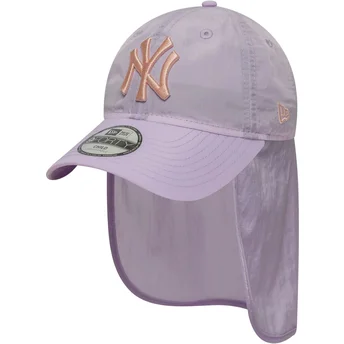 New Era New York Yankees MLB 9FORTY Sun Shield lila böjd snapback-keps för barn