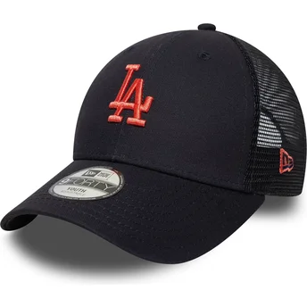 Gorra trucker azul marino ajustable para niño con logo rojo 9FORTY Homefield de Los Angeles Dodgers MLB de New Era