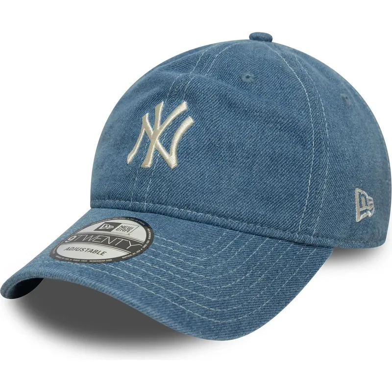 petten-gebogen-blauw-verstelbaar-9twenty-denim-van-new-york-yankees-mlb-van-new-era