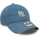 petten-gebogen-blauw-verstelbaar-9twenty-denim-van-new-york-yankees-mlb-van-new-era