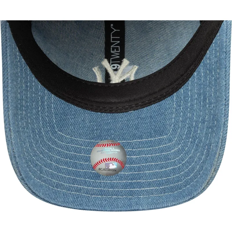 petten-gebogen-blauw-verstelbaar-9twenty-denim-van-new-york-yankees-mlb-van-new-era