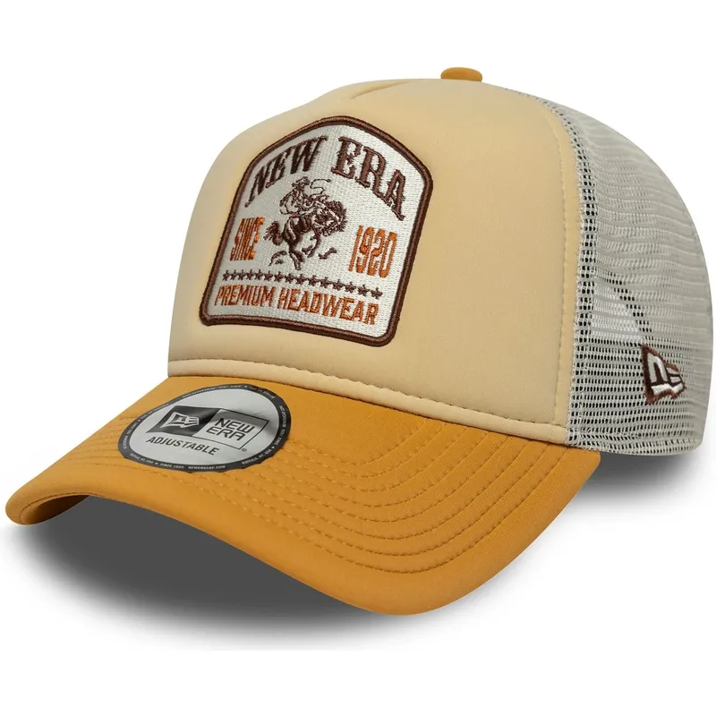 petten-gebogen-beige-snapback-a-frame-graphic-patch-van-new-era petten-gebogen-beige-snapback-a-frame-graphic-patch-van-new-era