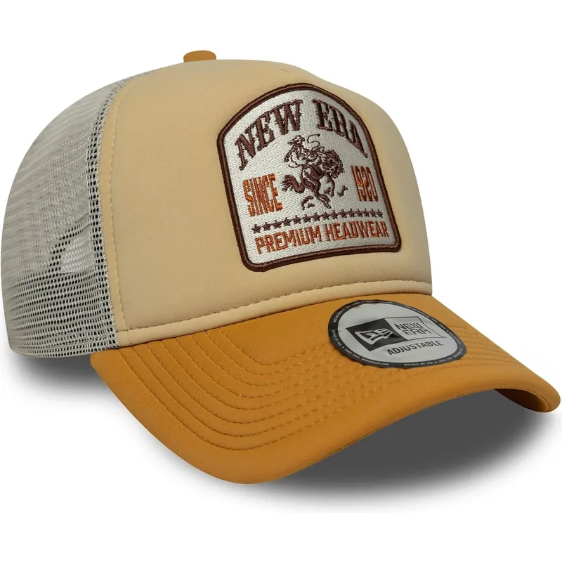 petten-gebogen-beige-snapback-a-frame-graphic-patch-van-new-era petten-gebogen-beige-snapback-a-frame-graphic-patch-van-new-era