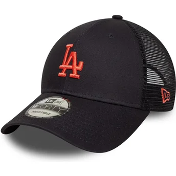 Gorra trucker azul marino ajustable con logo rojo 9FORTY Homefield de Los Angeles Dodgers MLB de New Era
