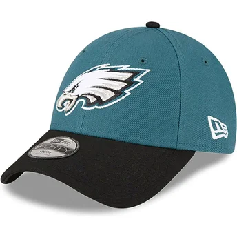 Gorra curva verde y negra ajustable para niño 9FORTY The League de Philadelphia Eagles NFL de New Era