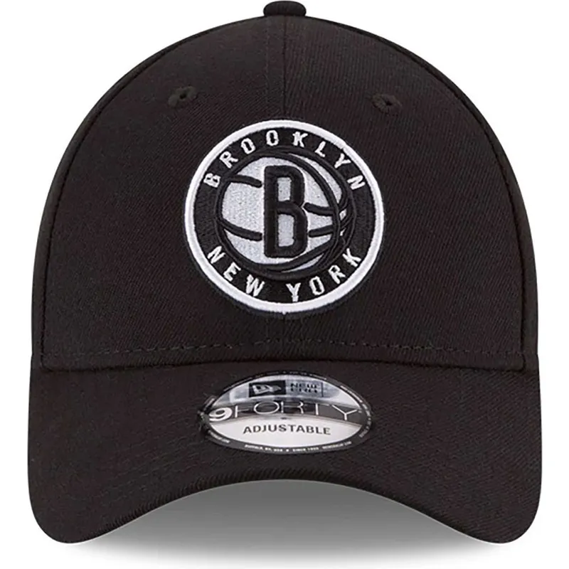 schwarze-gebogene-verstellbare-kinderkappe-9forty-the-league-der-brooklyn-nets-nba-von-new-era