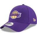 violette-gebogene-verstellbare-kappe-fur-kinder-9forty-the-league-der-los-angeles-lakers-nba-von-new-era