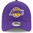 violette-gebogene-verstellbare-kappe-fur-kinder-9forty-the-league-der-los-angeles-lakers-nba-von-new-era