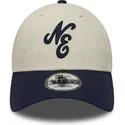 gorra-curva-beige-y-azul-marino-ajustable-9forty-linen-de-new-era