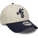 gorra-curva-beige-y-azul-marino-ajustable-9forty-linen-de-new-era