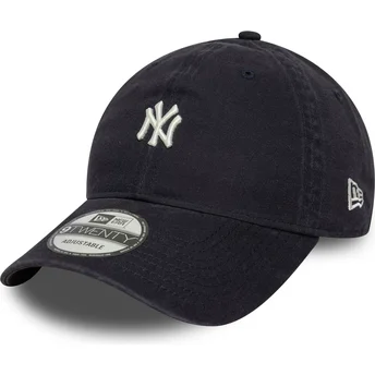 Cappellino regolabile blu navy 9TWENTY Mini Logo Washed dei New York Yankees MLB di New Era