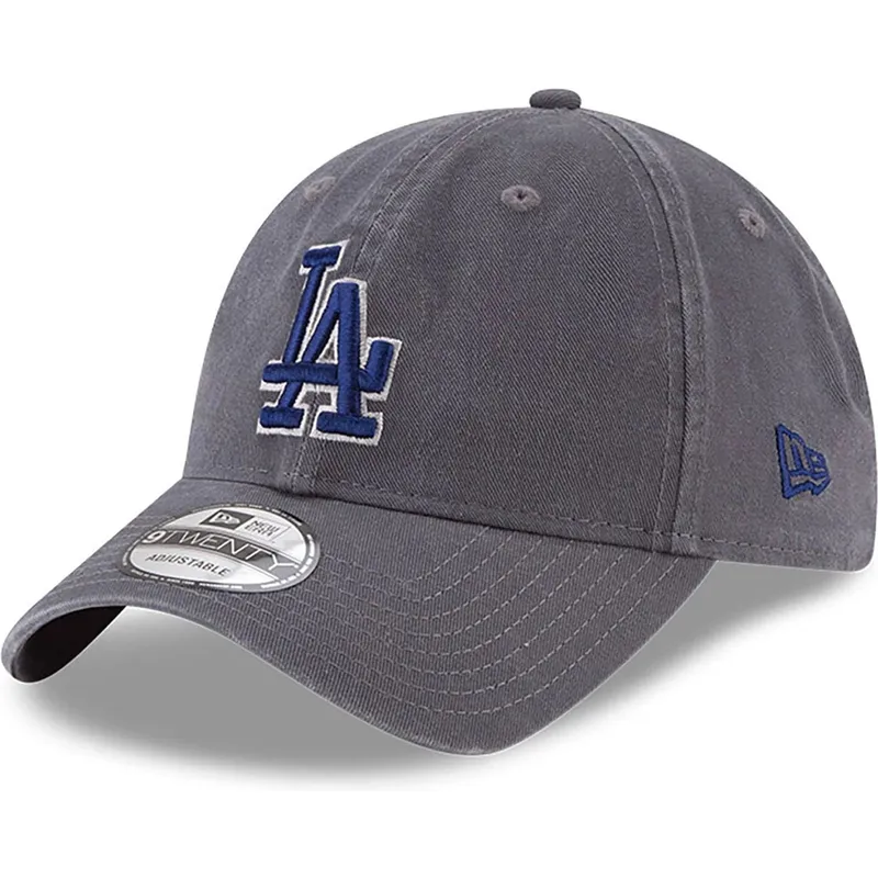 gra-justerbar-kurvet-kasket-med-blat-logo-9twenty-core-classic-fra-los-angeles-dodgers-mlb-fra-new-era