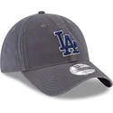 los-angeles-dodgers-mlb-9twenty-core-classic-graue-verstellbare-kappe-mit-gebogenem-schirm-und-blauem-logo-von-new-era