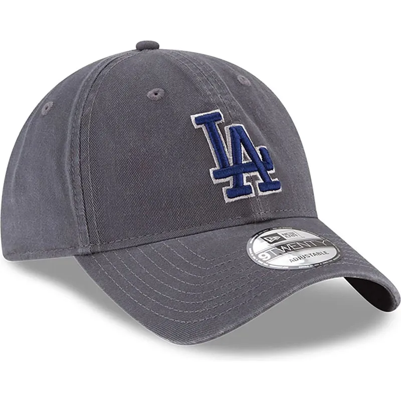 szara-regulowana-czapka-z-zakrzywionym-daszkiem-z-niebieskim-logo-9twenty-core-classic-los-angeles-dodgers-mlb-new-era