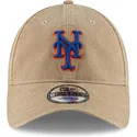 buet-beige-justerbar-9twenty-core-classic-kasket-fra-new-york-mets-mlb-af-new-era
