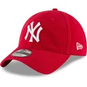 petten-gebogen-rood-verstelbaar-9twenty-core-classic-van-new-york-yankees-mlb-van-new-era