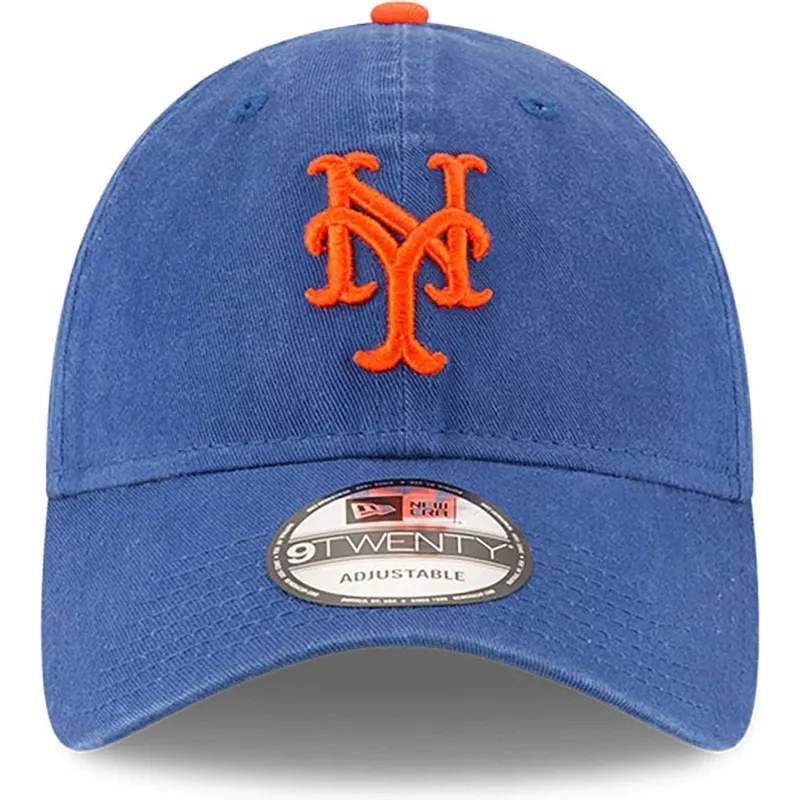 blaue-verstellbare-gebogene-kappe-9twenty-core-classic-der-new-york-mets-mlb-von-new-era