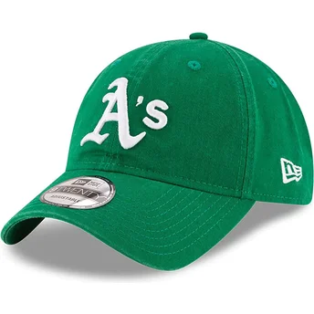 Petten gebogen groen verstelbaar 9TWENTY Core Classic van Oakland Athletics MLB van New Era