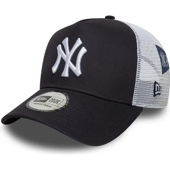 New Era New York Yankees MLB mörkblå och vit A Frame Multi Patch truckerkeps