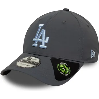 Gorra curva gris ajustable con logo azul 9FORTY Recycled de Los Angeles Dodgers MLB de New Era