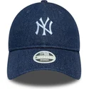 petten-gebogen-marineblauw-verstelbare-band-9twenty-denim-van-new-york-yankees-mlb-van-new-era