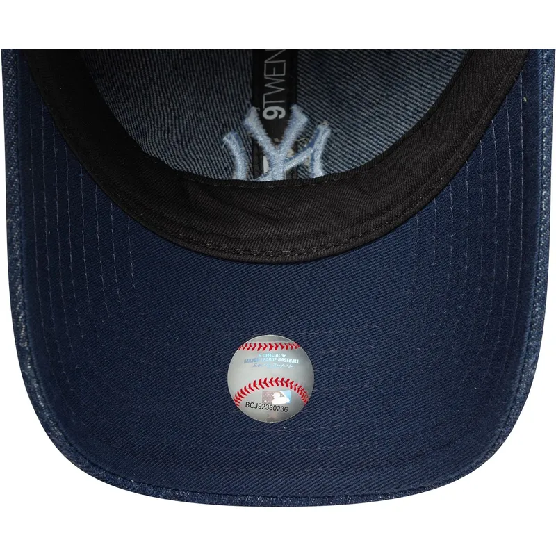 petten-gebogen-marineblauw-verstelbare-band-9twenty-denim-van-new-york-yankees-mlb-van-new-era