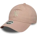 cappellino-curvo-rosa-regolabile-da-donna-9twenty-dye-denim-dei-new-york-yankees-mlb-di-new-era