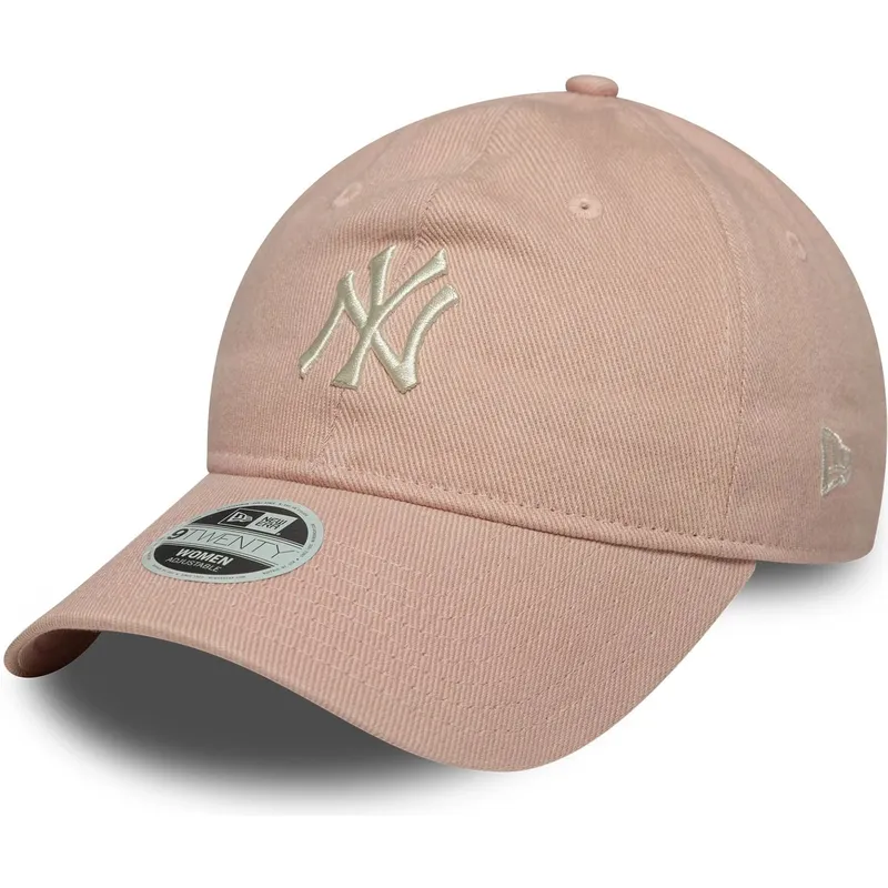 rozowa-regulowana-czapka-z-zakrzywionym-daszkiem-dla-kobiet-9twenty-dye-denim-new-york-yankees-mlb-new-era