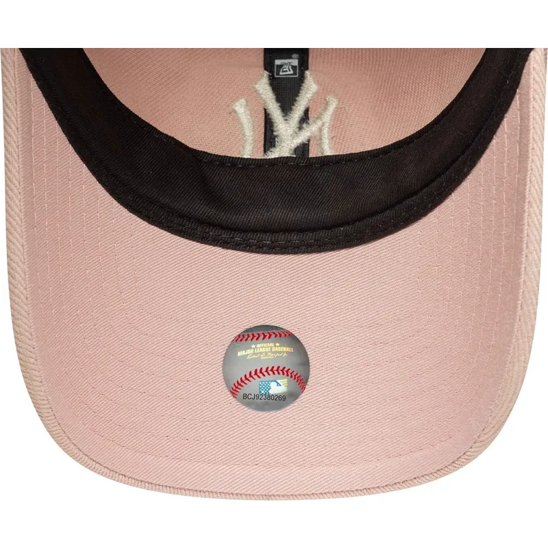 cappellino-curvo-rosa-regolabile-da-donna-9twenty-dye-denim-dei-new-york-yankees-mlb-di-new-era