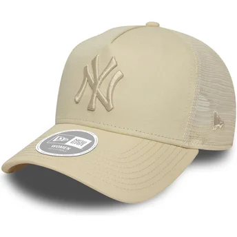 Gorra trucker beige para mujer A Frame League Essential de New York Yankees MLB de New Era