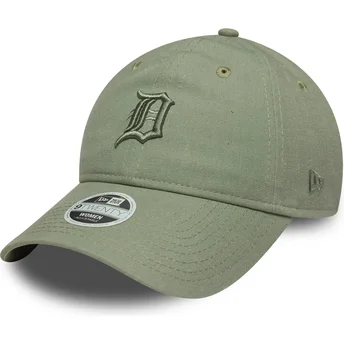 Gorra curva verde ajustable para mujer con logo verde 9TWENTY Linen de Detroit Tigers MLB de New Era